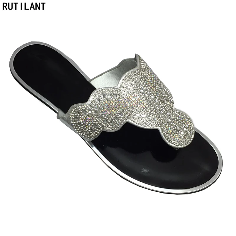 Новое поступление итальянские Обувь на низком каблуке со стразами Elegantr