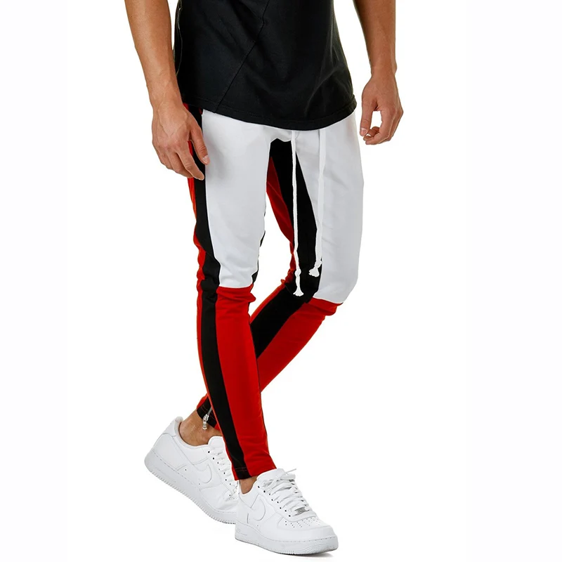 Для мужчин хип хоп Тощий сращены Street Wear лодыжки брюки упругие талии шнурок