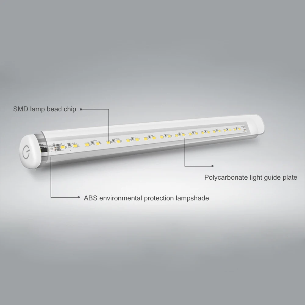 Умная Светодиодная настольная лампа с зажимом перезаряжаемая USB ночник