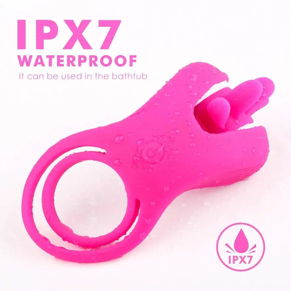 Кольцо для пениса с двойной петлей 10 скоростей вращения водонепроницаемый