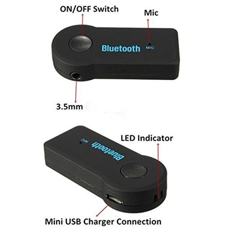 Портативный 3 5 мм Мини Bluetooth динамик беспроводной адаптер стерео аудио Музыка