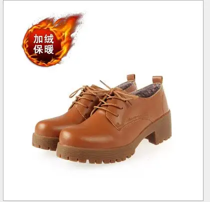 brown wool boots Новинка года; женская обувь из натуральной кожи; повседневные женские туфли-оксфорды; туфли на плоской подошве; женские лоферы на шнуровке; zapatos mujer - Цвет: brown wool boots