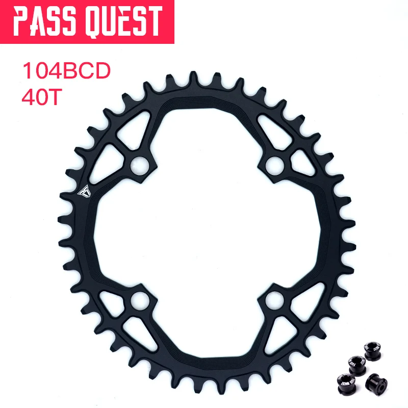 Pass Quest MTB 104BCD овальная узкая широкая цепь для горного велосипеда 34T 36T 38T 40T 42T 44T 46T 48T Звездочка пластина - Цвет: 40T