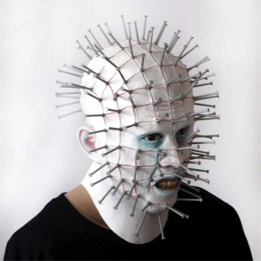 Фильм Hellraiser маска Ужас косплей костюм реквизит Хэллоуин маска полное лицо взрослых ногтей маска