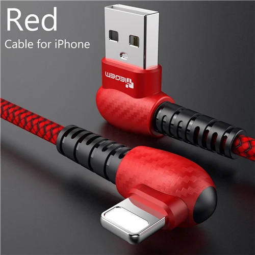 Red for iphone TIEGEM USB кабель для iPhone X XS MAX XR 8 7 6 5 6s S usb type C кабель зарядное устройство Micro USB кабель кабели для мобильных телефонов - Цвет: Red for iphone