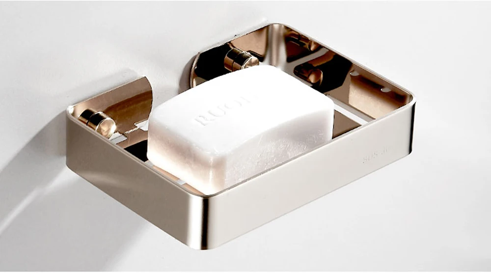 Stainless Steel Soap Dish Bathroom Storage Soap Rack Plate Box Container Wall Storage Rack Holder