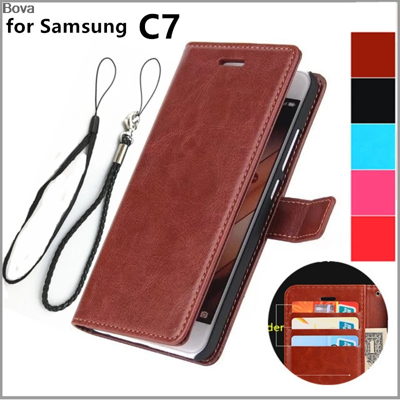Чехол с держателем для карт Samsung Galaxy C7 C7000 Pro C7010 кожаный чехол-бумажник флип-чехол