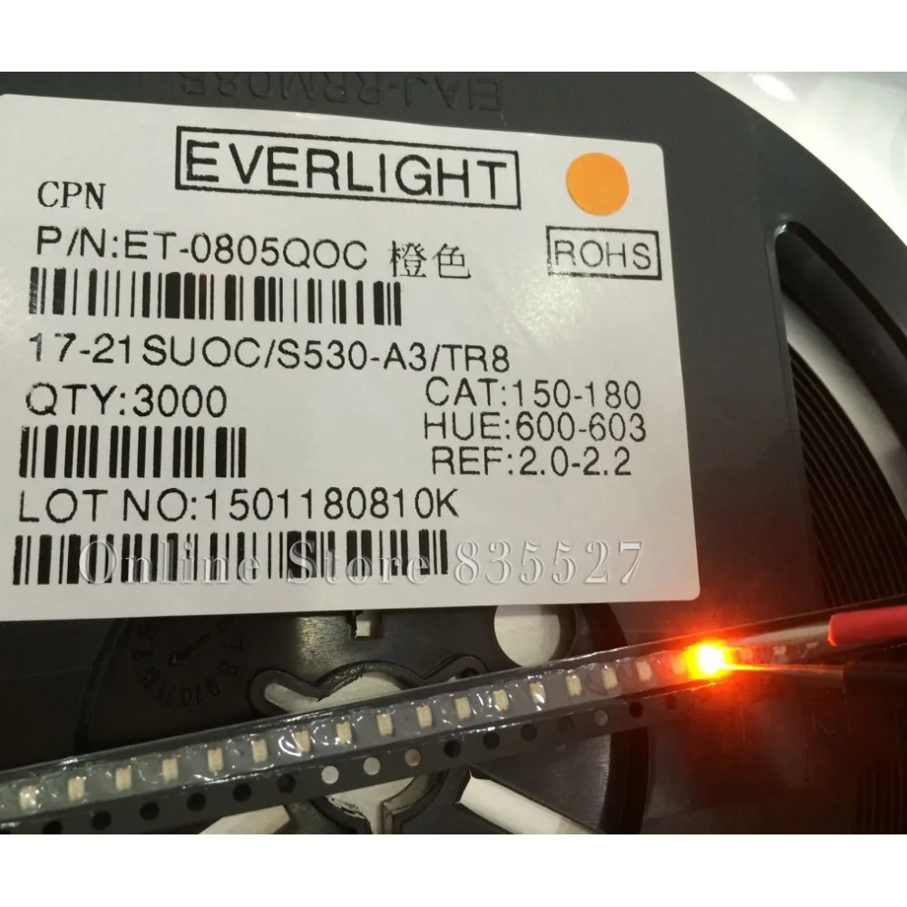 100PCS/LOT 2012 0805 orange SMD lamp beads Ultra bright 150-180mcd LED light emitting diode leds highlight