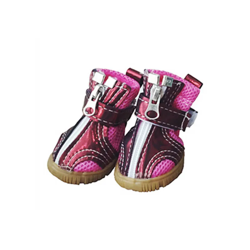 Красный 4 Pcs/Set Pet Supplies Waterproof Non Slip Winter Breathable Warm Pet Dogs Shoes Milk Pattern Shoes For Dogs Cats Puppy Booties - Цвет: Красный