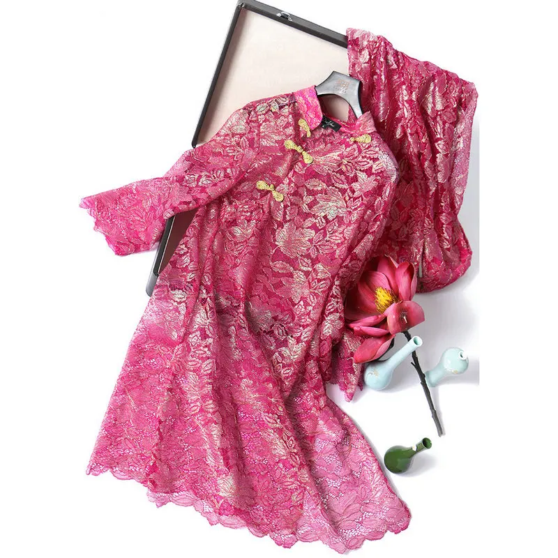 

Noble embroidered national costume, sexy lace dress suit. Seven split sleeves and nine pairs of pants