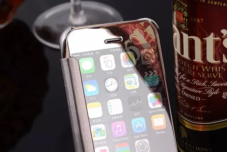Роскошный хромированный металлический чехол-книжка для iPhone 6 чехол 7 8 6S