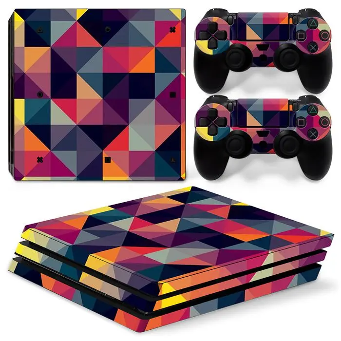 7 Красочные Viny Наклейка Стикеры для PS4 Pro консоли+ 2 кожаная наклейка на контроллер для sony Playstation 4 Pro игровые аксессуары - Цвет: 7