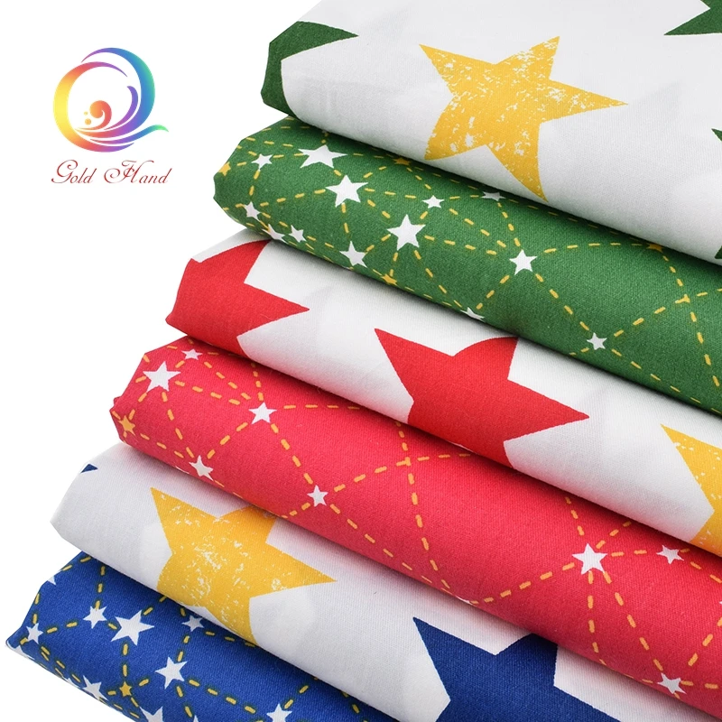 Haisen цветные звезды мультяшная печатная саржевая хлопчатобумажная ткань сделай