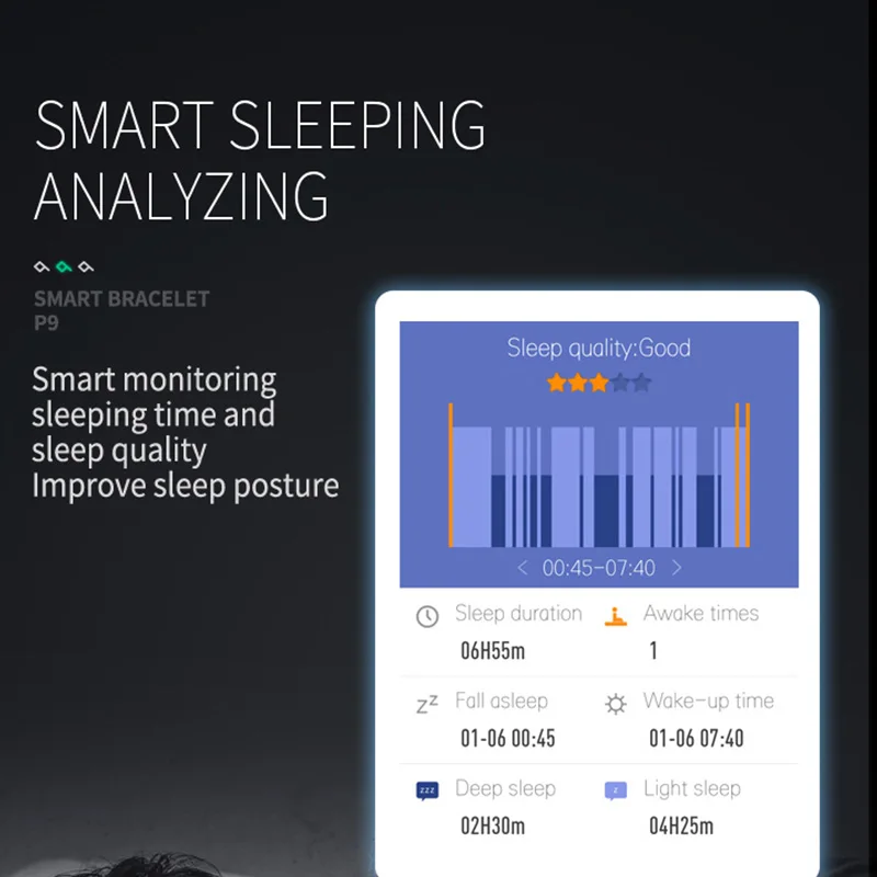 FocuSmart P9 умный Браслет HRV сердце здоровье SpO2 в режиме реального времени крови