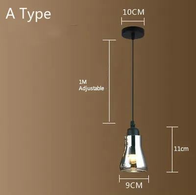 A Type Artpad, современный подвесной светильник из янтарного стекла, AC110V-220V, кофе, бар, ресторан, отель, гостиная, столовая, светодиодный подвесной светильник, E27 в комплекте - Цвет корпуса: A Type
