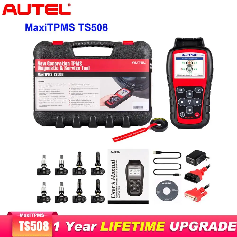 Autel MaxiTPMS TS508K Obd2 сканер, автомобильный диагностический инструмент, сканер, Автоматическое давление 315/433 МГц, TPMS датчик, активация