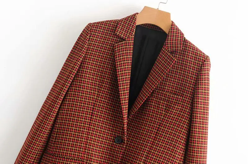 2019 женский клетчатый Блейзер Длинный блейзер топы брюки набор блейзеры и куртки