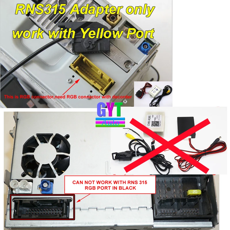 Полицейские зеркало заднего вида Камера CVBS AV к преобразователь RGB адаптер для VW Volkswagen RCD510 RNS510 RNS315 адаптер декодера Golf passat