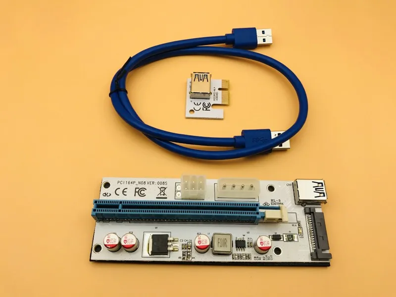 Новый Белый PCI E Riser 008 Express 1X 4x 8x 16x расширитель карта расширения 008S адаптер SATA 15pin