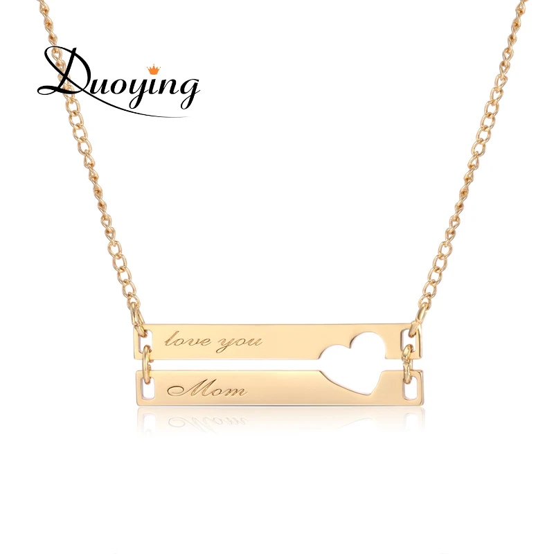 Ожерелье Duoying с двойным стержнем ожерелье гравировкой индивидуальное подвеской