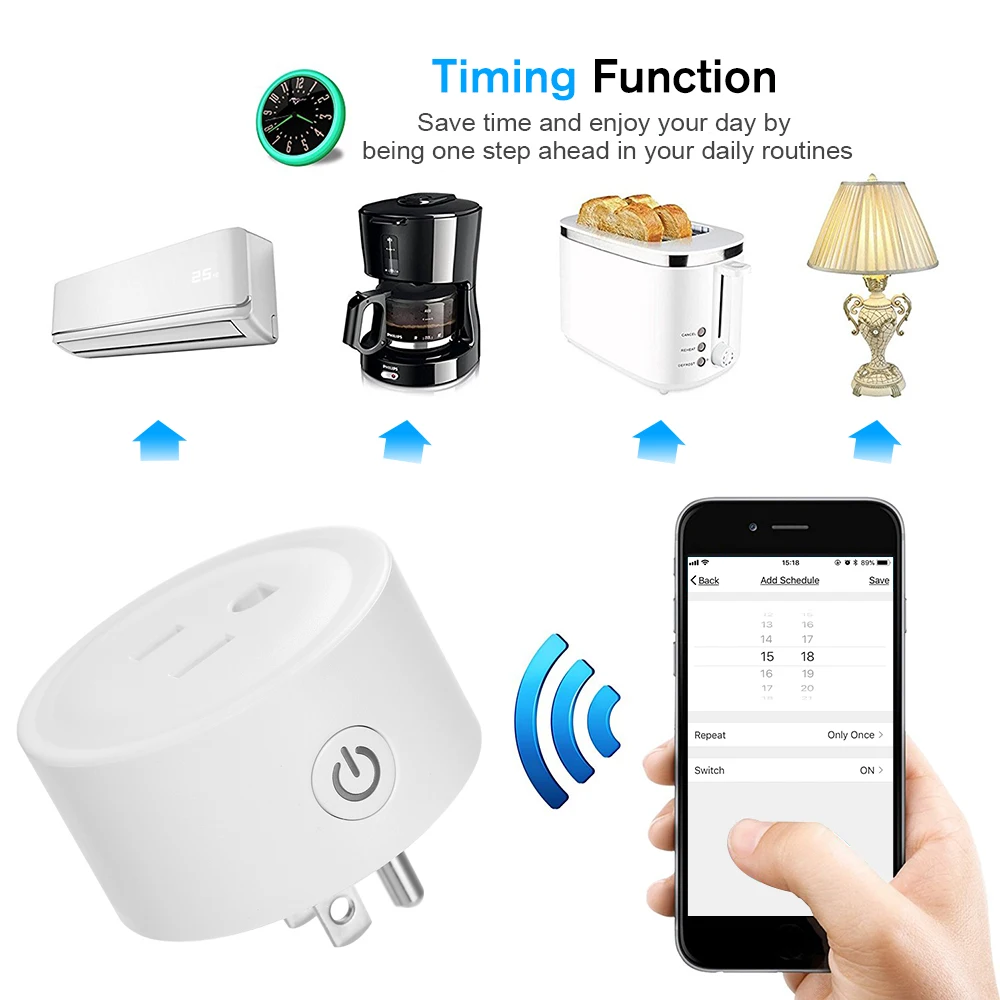 Smart WiFi Socket Remote Control Plug Anywhere Timing Function Voice for Amazon Alexa and Google Home IFTTT | Электроника