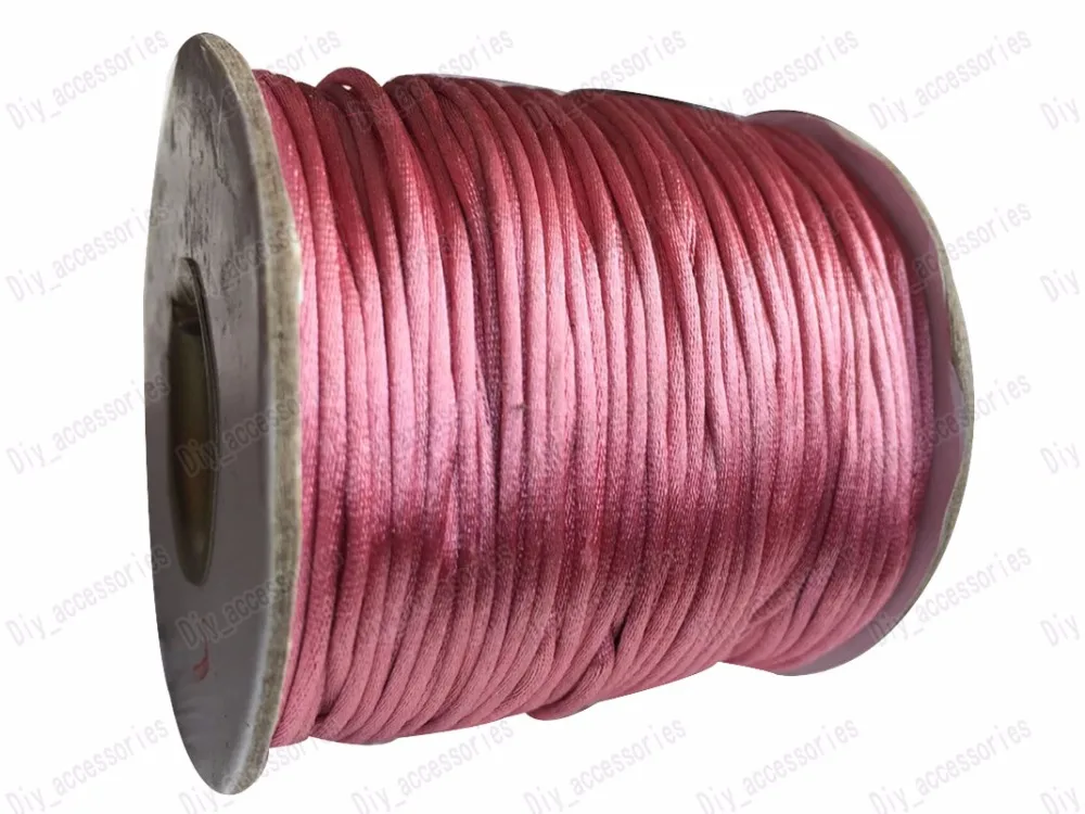 

1.5mm Lt Mauve Rattail Nylon Cord Chinese Knot Beading Thread+Macrame Rope Bracelet String Cords Accessories 80m/roll