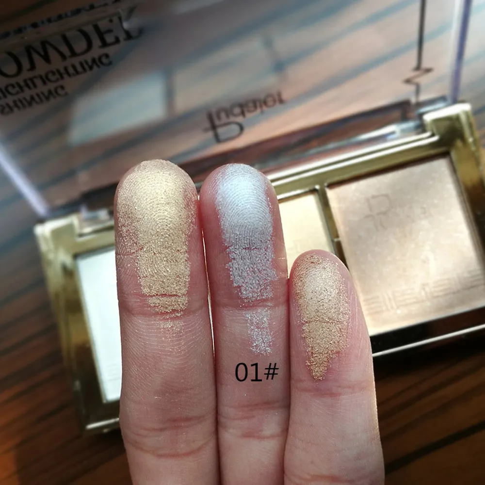 Pudaier 3 цвета Palette палитра пудры мерцающий мейкап контура лица Палитра Iluminador бронзатор осветляет Hailaiter Maquiagem