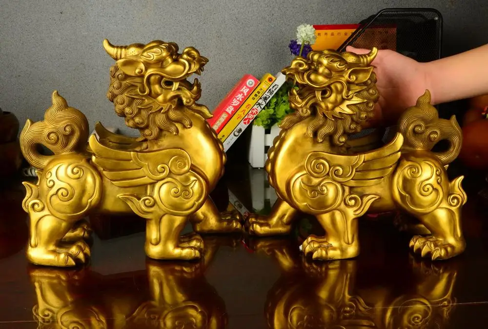 Счастливый талисман большого размера медное Храброе украшение фэн-шуй | Дом и сад