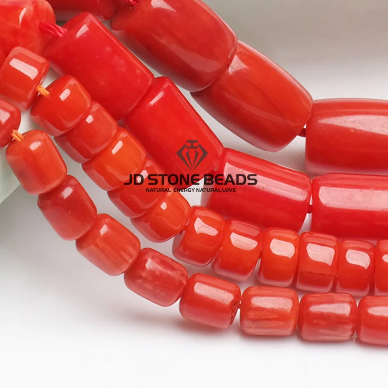 JD Stone Beads Free Shipping Sardinian Coral Drum Barrel Shape Semi-Finished Handmade Bracelet Accessory | Украшения и аксессуары