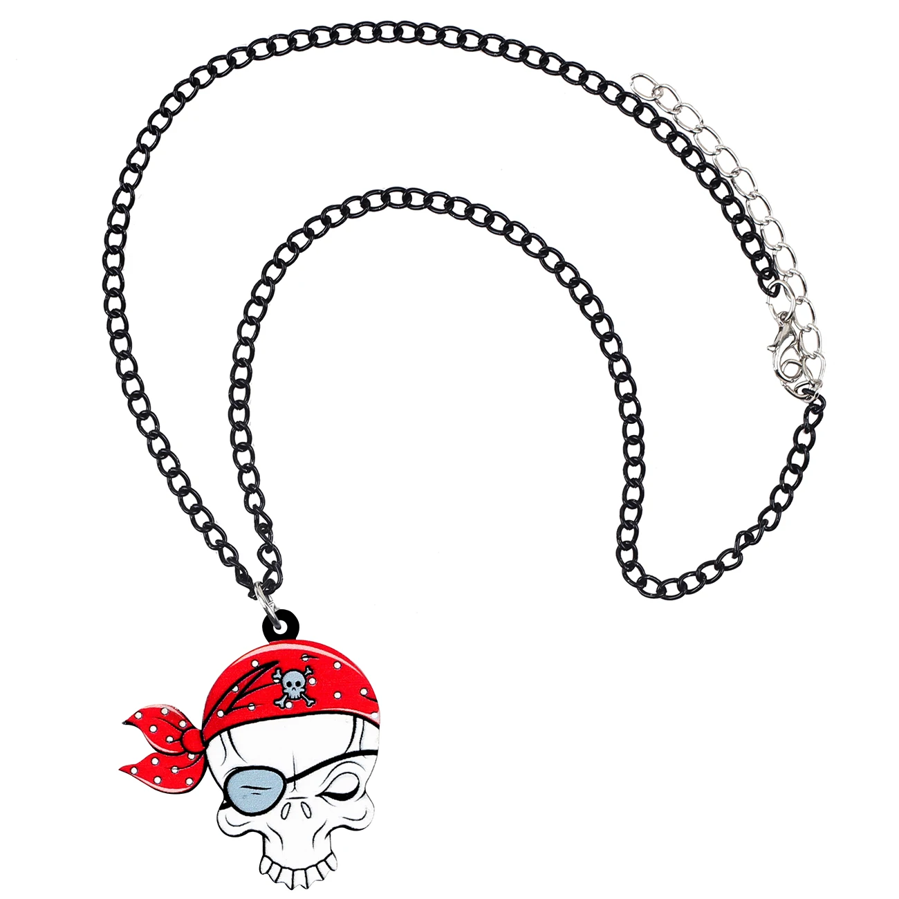 WEVENI акриловое ожерелье с изображением черепа пирата на Хэллоуин кулон Chian