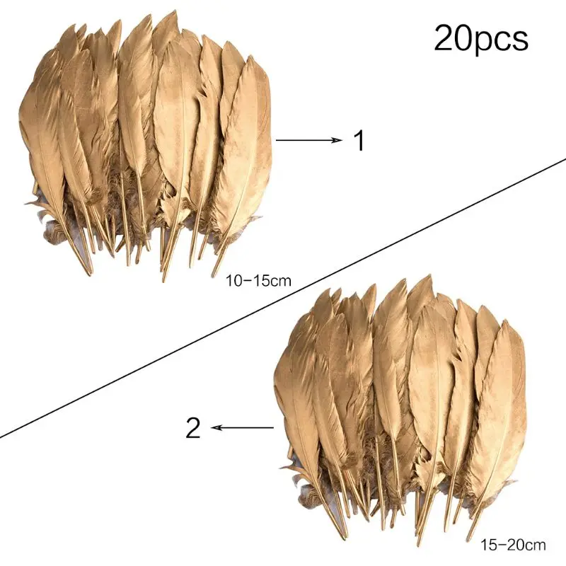 Перья для рукоделия 20 шт. гусиных золотых перьев творчества ловцов снов