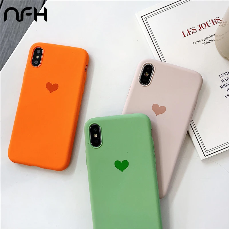 Чехол ярких цветов для iPhone на XR XS X Xs Max Love Heart чехол телефона 6 6S 7 8 Plus 5 5S SE мягкие