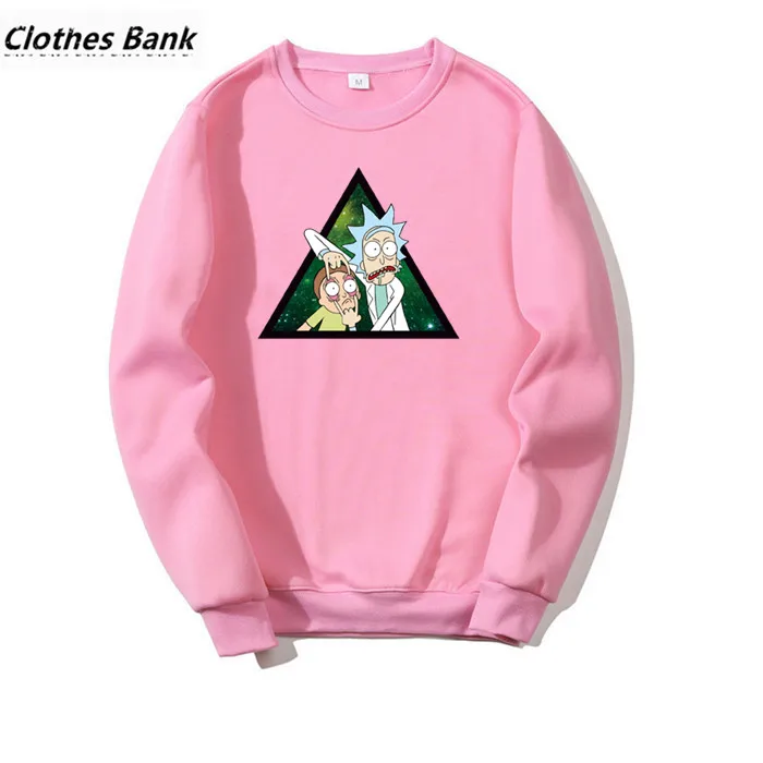 Рик и Морти странные треугольные принты забавные Kpop хип хоп Crewneck свитшоты