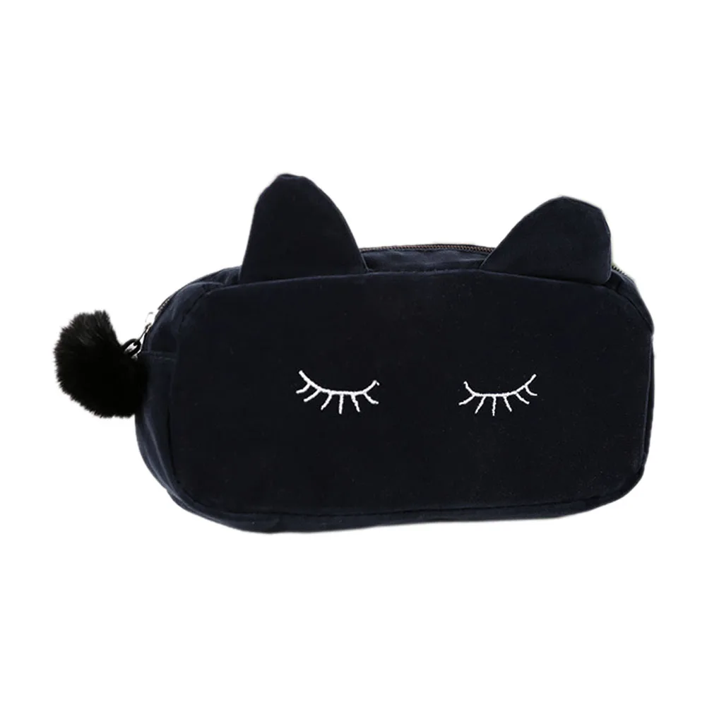 

Cute Portable Large-Capacity Cartoon Cat Cosmetic Coin Storage Box Velvet Bag Cosmetic Bag Home Travel Storage Bag Cosmetic Bag