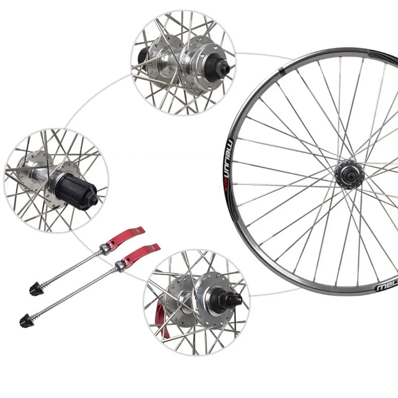 MEIJUN 26-inch 32H polished silver wheel disc brakes mountain bike spokes breaking wind flat stainless steel | Спорт и развлечения