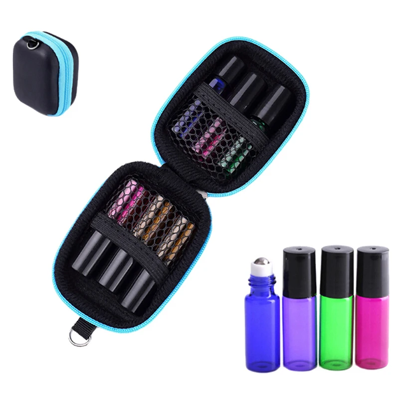Earphone Keys Storage Box Case Portable 6 bottles 5ML Essential Oil Storage Bag Traveling Packages Container
