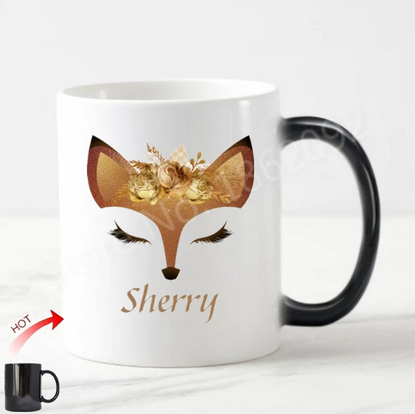 Кружка кофейная с изображением лисьего лица изысканная индивидуализированная