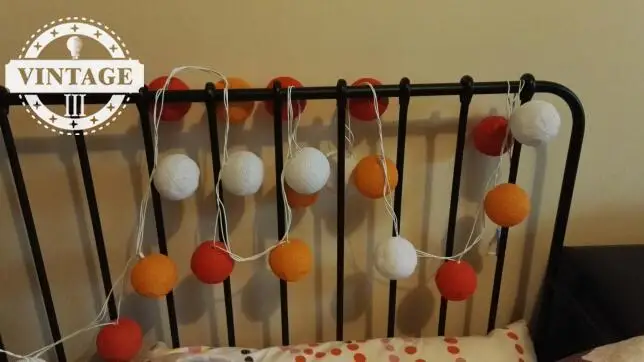 Vintageii Hallowmas гирлянда ватный шар light20bacles/набор 3 м оранжевый тон закат праздник