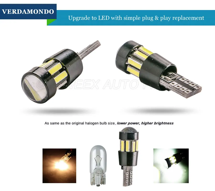 Автомобильные аксессуары Canbus без Ошибок T10 W5W 168 194 7020 10 SMD светодиодный лампы Авто