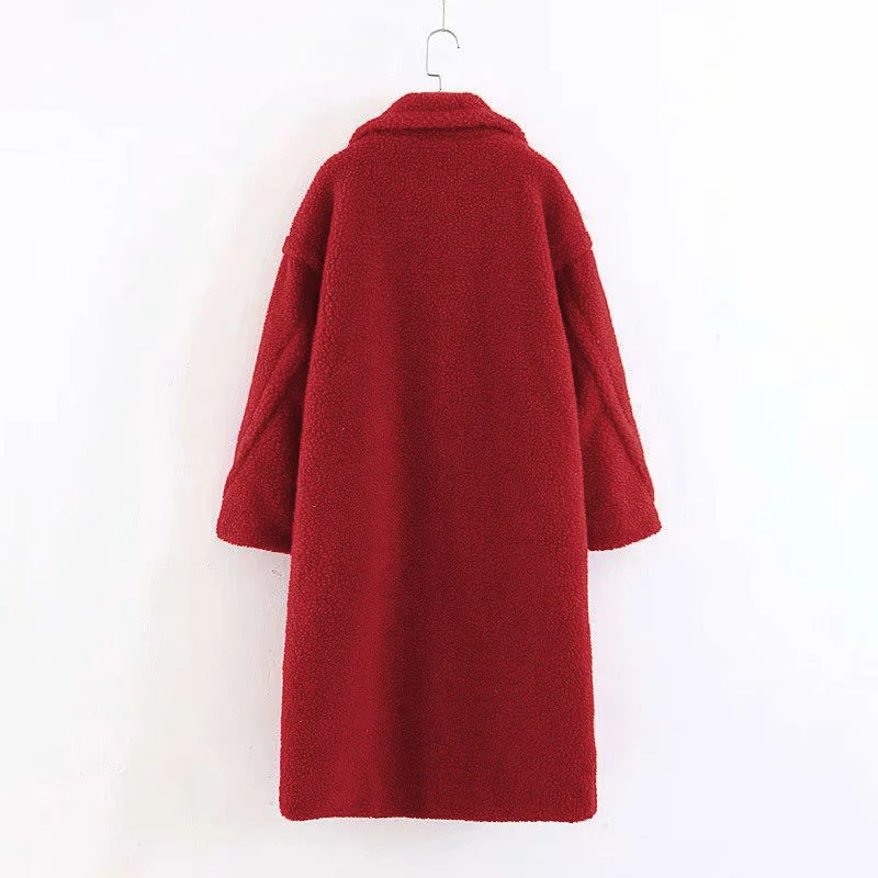 Повседневное толстое Женское зимнее пальто из искусственной овечьей шерсти