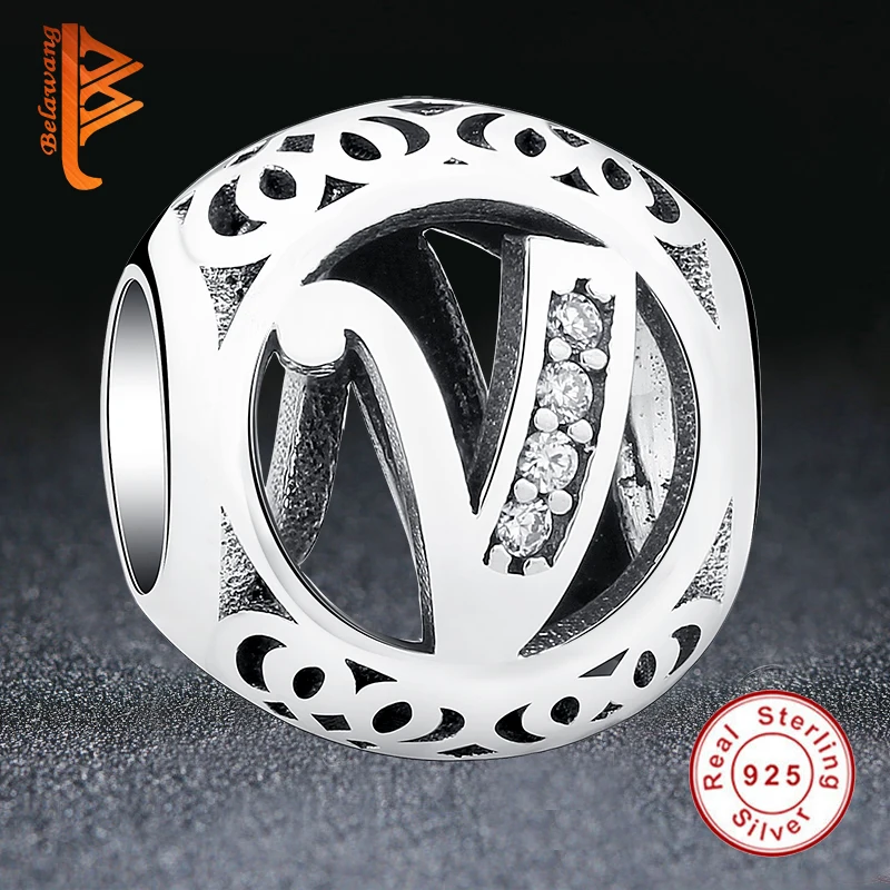 AAA CZ и с украшением в виде кристаллов буквой V европейские очаровательные Бусины