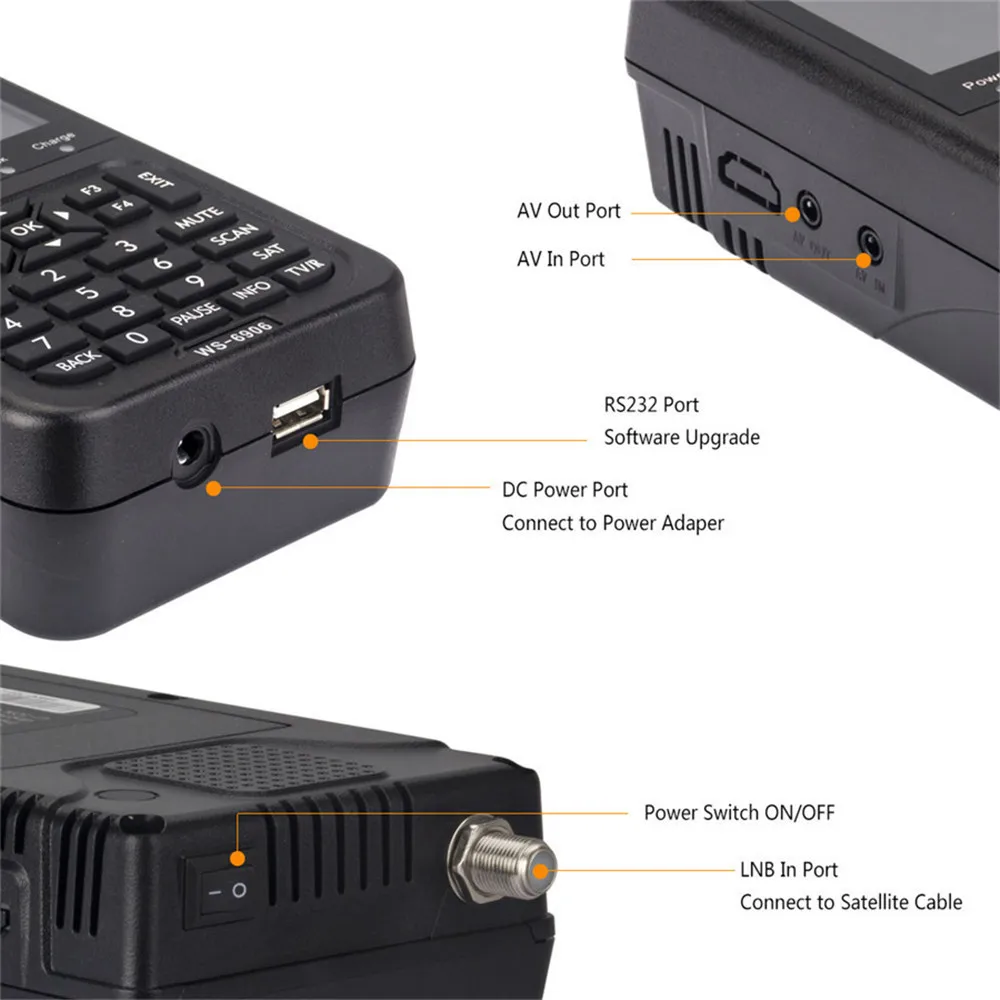 Satlink WS-6906 3 5 &quotDVB-S цифровой ресивер fta спутниковый приемник спутникового ТВ