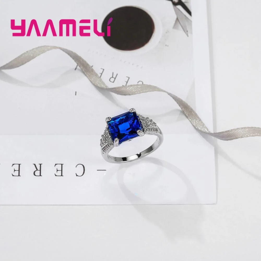 Новинка новейший Классический дизайн кольцо на палец выложенное морским синим