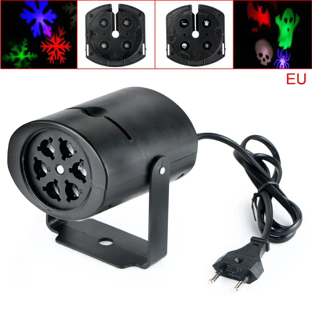 Светодиодный прожектор для рождественской снежинки RGB 2 модели вилка стандарта