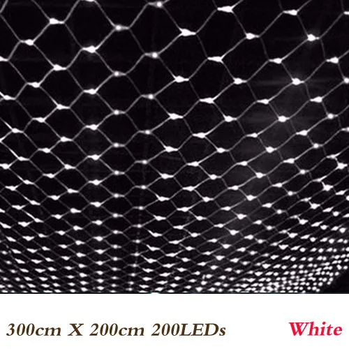3 м x 2 м 200 Led 220 в супер яркий сетчатый светильник, Рождественский светильник, новогодний светильник для сада, лужайки, свадьбы, праздника, светильник ing - Испускаемый цвет: With Connector