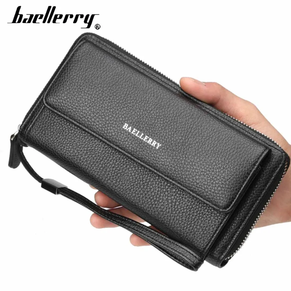 Мужские кошельки baellerry, длинный качественный вместительный бизнес-органайзер, кошелек из искусственной кожи, Карманный держатель для карт, мужской кошелек