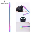 BORN PRETTY Color ful Dual-end инструмент для наращивания ногтей многофункциональная ложка-шпатель для смешивания цветов