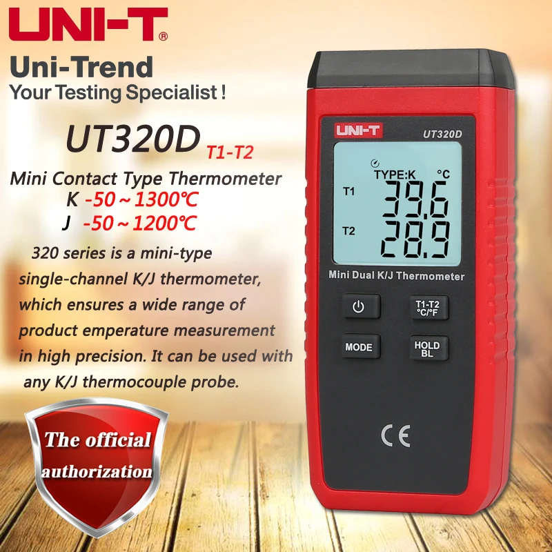 UNI T UT320D мини термометр двухканальный K/J для автоматического отключения|thermocouple