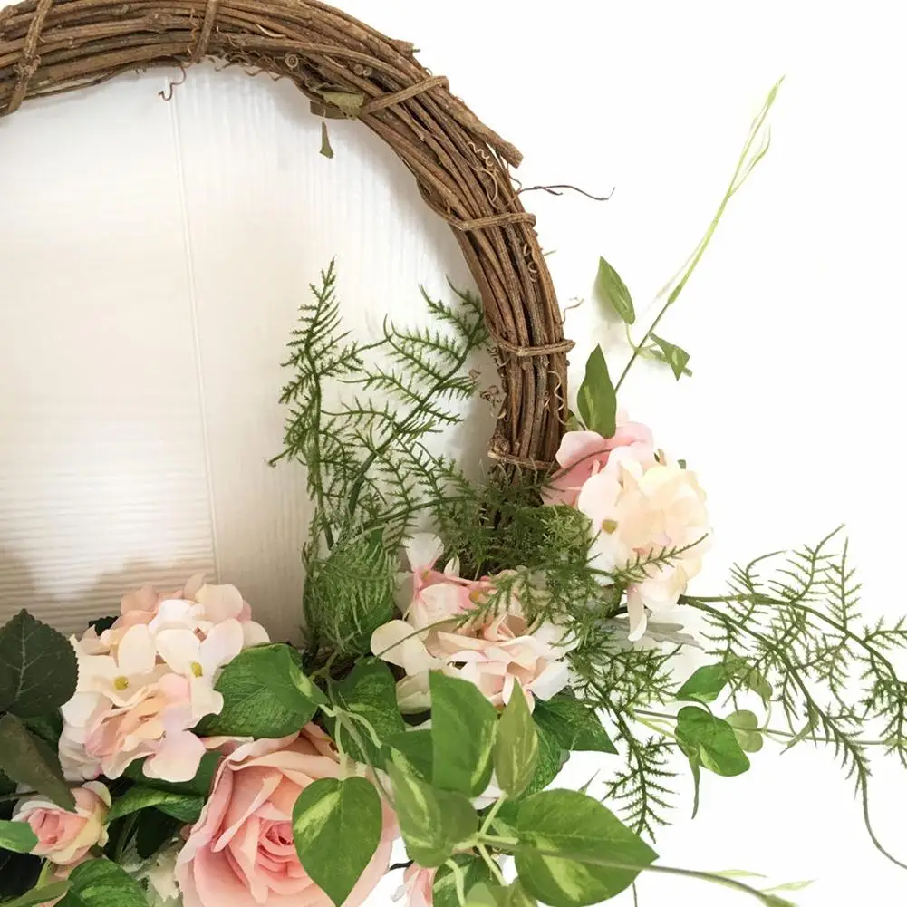 

AsyPets Simulation Rose Wreaths Floral Hoop Garland Wedding Decoration Household Wall Hanging Flowers-35