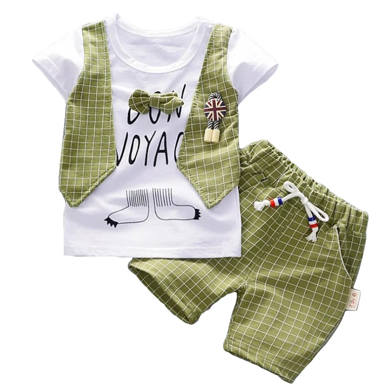 Boys Summer Baby Clothing Children's Tops + Shorts 2 Piece Sports Set Newborn Clothes |